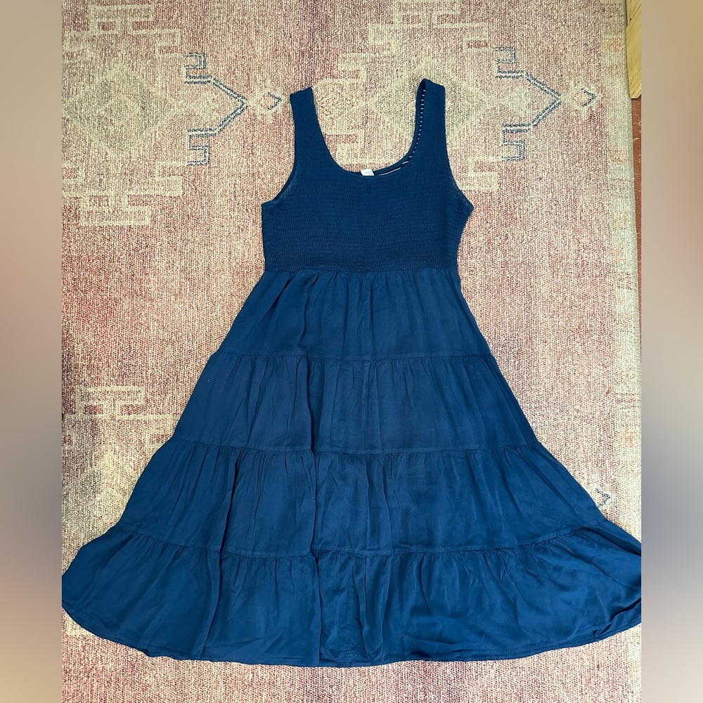 Anrabess Ruched rayon sleeveless empire waist midi dress size size medium
